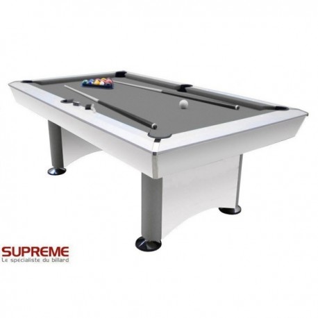 Billard Crosby 7 ft Américain Blanc Tapis Gris
